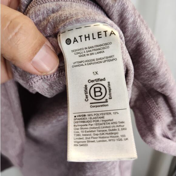 Athleta Uptempo Lavendar Space Dye Hooded Tunic, 1X - Picture 5 of 7